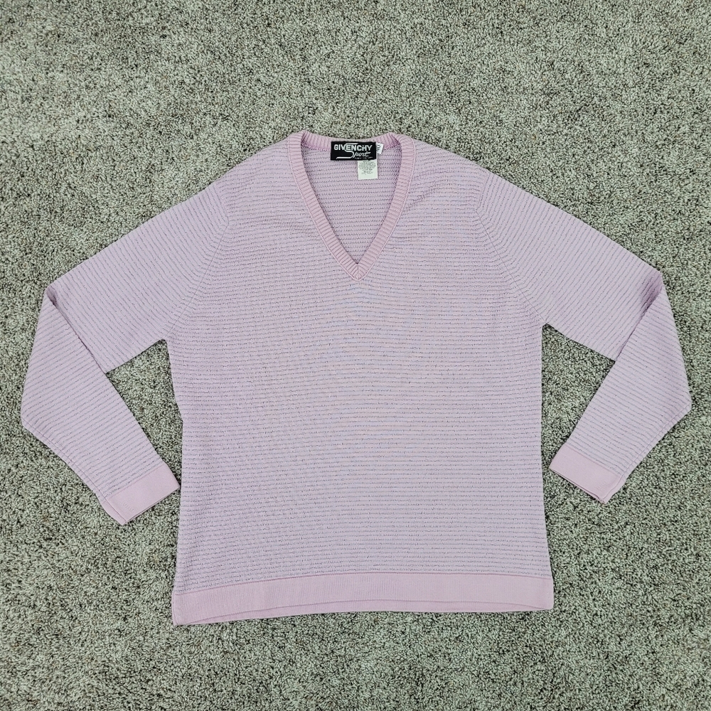 Vintage Givenchy Sport Stripe V Neck Top